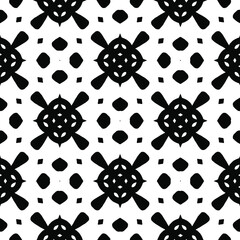 Geometric vector pattern with triangular elements. Seamless abstract ornament for wallpapers and backgrounds. Black and white colors.
