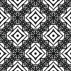 Geometric vector pattern with triangular elements. Seamless abstract ornament for wallpapers and backgrounds. Black and white colors.