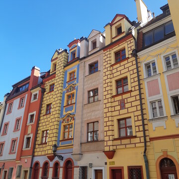 Street architecture in Poland, Wroclaw.