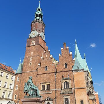 Town Hall on Main Market Square, Wroclaw, Poland.