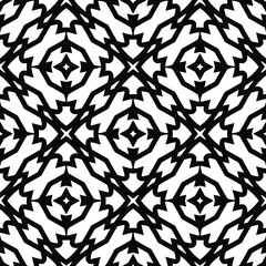 Geometric vector pattern with triangular elements. Seamless abstract ornament for wallpapers and backgrounds. Black and white colors.