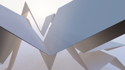 Fototapeta premium Futuristic panorama city background geometric pattern of design 3d render