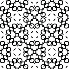 Geometric vector pattern with triangular elements. Seamless abstract ornament for wallpapers and backgrounds. Black and white colors.