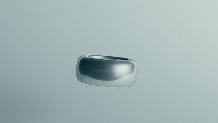 Silver Sterling Ring Chunky Traditional Smooth Band Design 3d illustration render	
