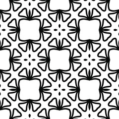 Geometric vector pattern with triangular elements. Seamless abstract ornament for wallpapers and backgrounds. Black and white colors.