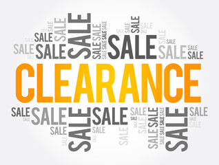 Clearance sale words cloud, business concept background