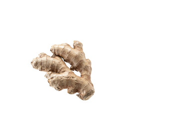 Useful products, ginger root on a white background, natural medicine