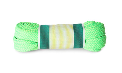 Packed mint shoe lace isolated on white