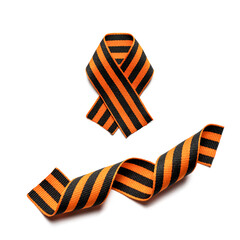 St George ribbons isolated on white. May 9. Victory day. 1941-1945