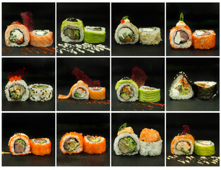 japanese food collage sushi