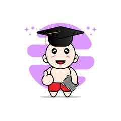 Cute kids character wearing bachelor costume.