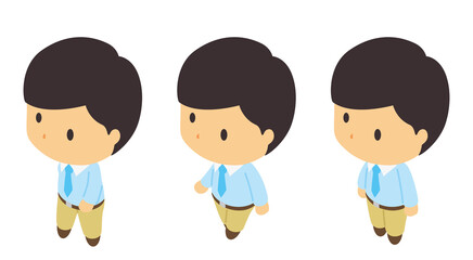 歩く男性のアイソメトリックイラスト