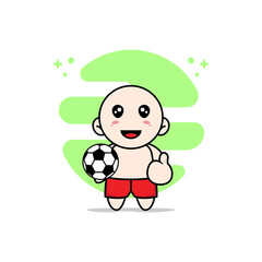 Cute kids character holding a ball.