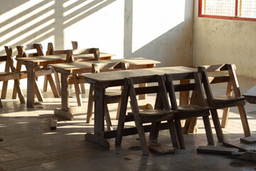a empty classroom in the school due to Covid-19 pandemic, Timor Leste