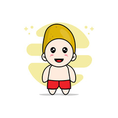 Fototapeta premium Cute kids character wearing potato costume.