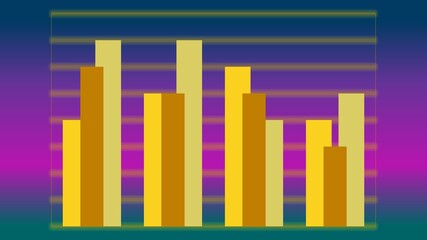 An abstract golden bar chart background image.