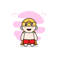 Obraz premium Cute kids character wearing superhero costume.