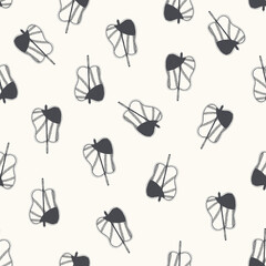 Seamless texture of traditional fans. Hand drawn sketch painting on simple color background.