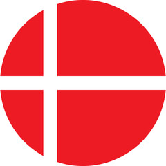 Denmark round flag vector background. Flags and symbols.