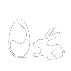 Easter egg and bunny background, vector illustration