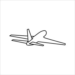 Plane icon vector, solid illustration, pictogram isolated on white background. color editable