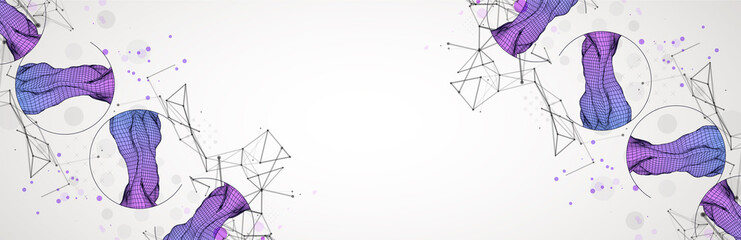 Modern science or technology elements. Trendy abstract background. Cyberspace surface illustration. Vector.
