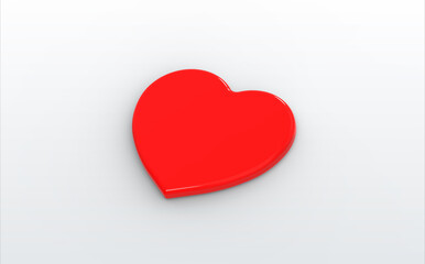3D image. 3d rendering. red heart on a white background. isolate. Valentine's Day © Maksym Om