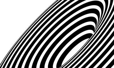 awesome  illustration optical art illusion of striped geometric black and white abstract line surface flowing part 1