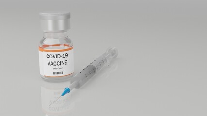 3D rendered scene of the covid-19 vaccine