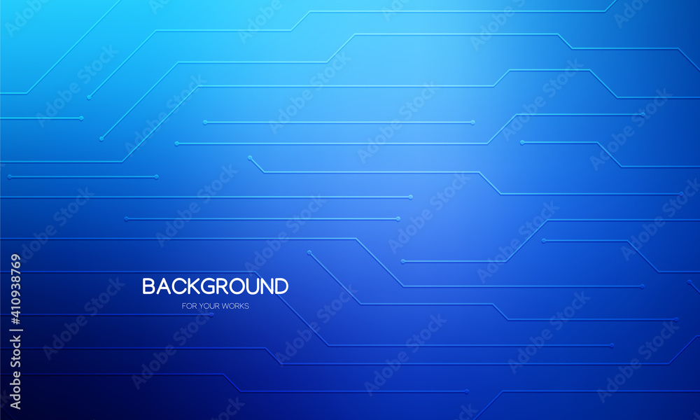 Aufkleber Blue gradient abstract background vector illustration with technology concept lines.