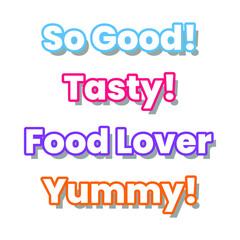 Yummy tasty word design vector