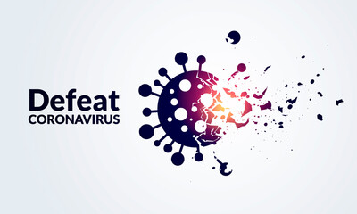 Vector Illustration Defeat Corona Virus Concept
