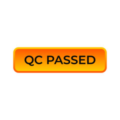 QC Passed Icon Label Design Vector, Quality Check Icon, Quality Analysis Icon