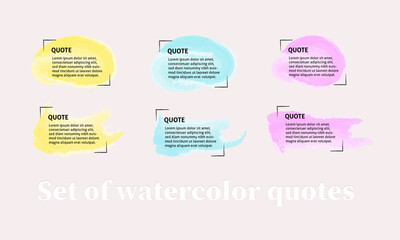 Set of watercolor quotes