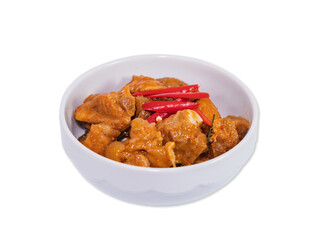 Red curry with hot and spicy pork ribs.
