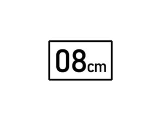 8 centimeters icon vector illustration, 8 cm size