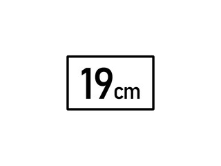 19 centimeters icon vector illustration, 19 cm size