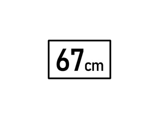 67 centimeters icon vector illustration, 67 cm size