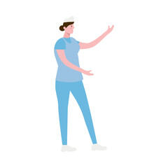 professional nurse medical character icon vector illustration design