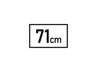 71 centimeters icon vector illustration, 71 cm size