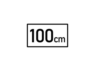 100 centimeters icon vector illustration, 100 cm size