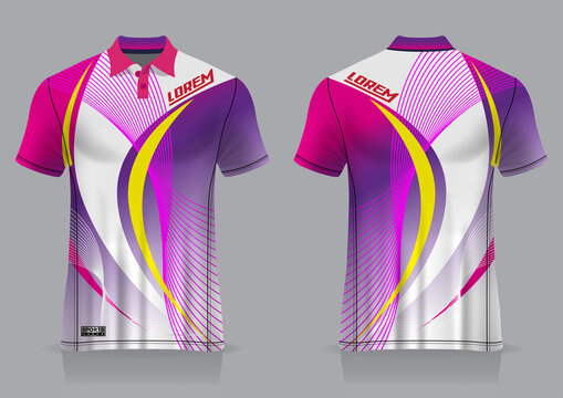 Jersey Badminton Polo Shirt Design, For Uniform Team Front And Back	
