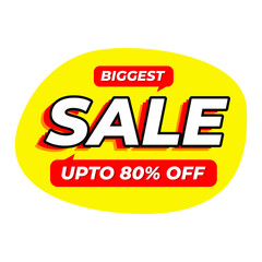 Biggest Sale Shopping Offers Icon Label Design Vector