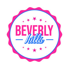 Beverly hills icon label design vector, Beverly hills text design icon