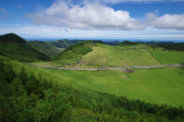 Obraz premium Azores islands, natural landscapes in Sao Miguel