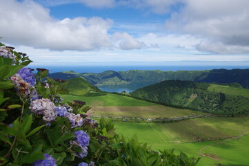 Azores islands, natural landscapes in Sao Miguel