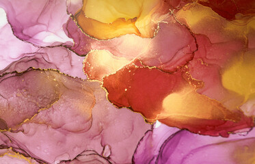 Abstract colorful background, wallpaper. Mixing acrylic paints. Modern art. Marble texture. Alcohol ink colors translucent