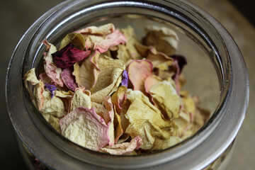 rose petals in a pot