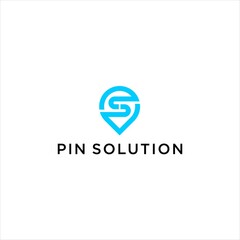Modern Pin Solution Logo,with S letter Vector Design
