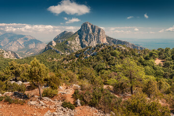 Gulluk mountain ridge in Termessos national park is a part of Taurus range in Turkey